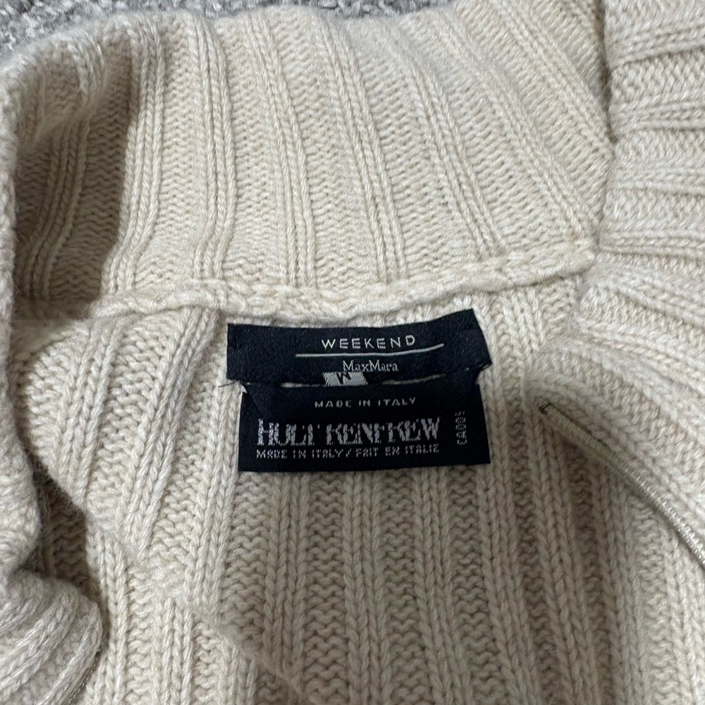 MaxMara Ribbed Full Zip Cashmere‎ & Wool Winter Fall Sweater Women's Size Medium - Picture 10 of 12